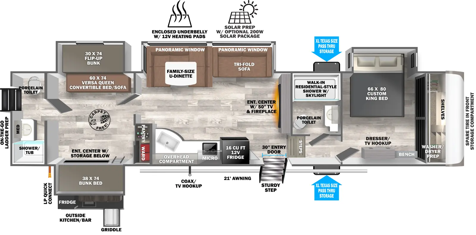Hemisphere Fifth Wheels 356QB Floorplan